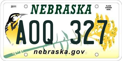 NE license plate AOQ327
