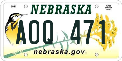 NE license plate AOQ471