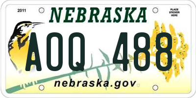 NE license plate AOQ488