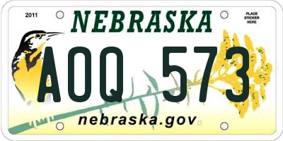 NE license plate AOQ573