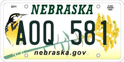 NE license plate AOQ581