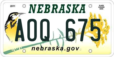 NE license plate AOQ675