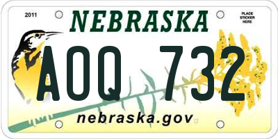NE license plate AOQ732