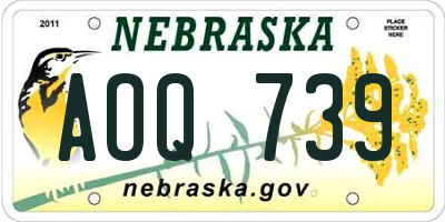 NE license plate AOQ739
