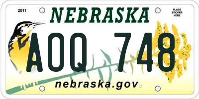 NE license plate AOQ748