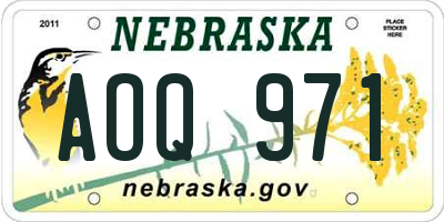 NE license plate AOQ971