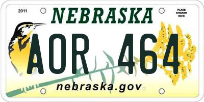 NE license plate AOR464