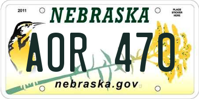 NE license plate AOR470