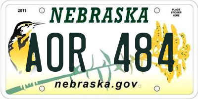 NE license plate AOR484