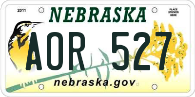 NE license plate AOR527
