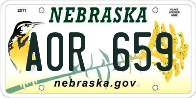 NE license plate AOR659