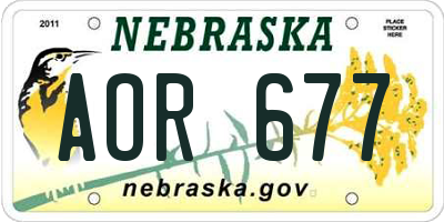 NE license plate AOR677