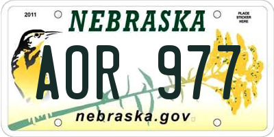 NE license plate AOR977