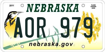 NE license plate AOR979