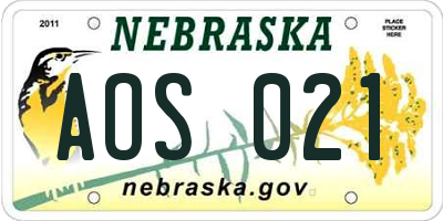 NE license plate AOS021