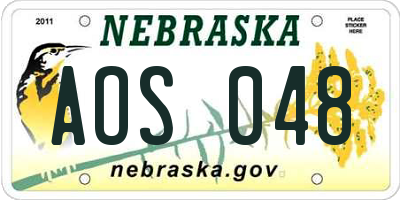 NE license plate AOS048