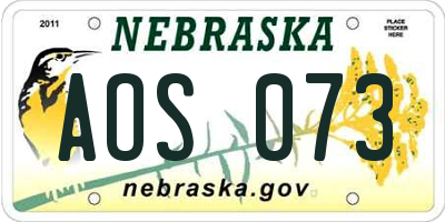 NE license plate AOS073