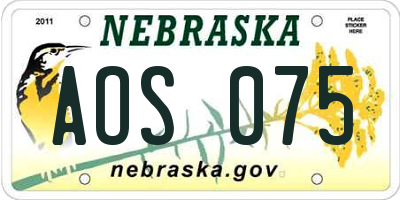 NE license plate AOS075