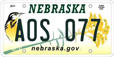NE license plate AOS077