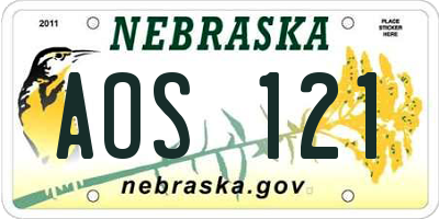NE license plate AOS121
