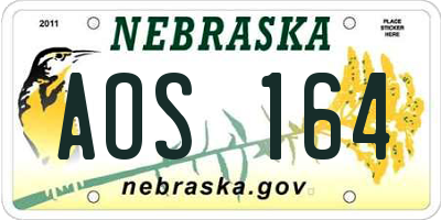 NE license plate AOS164