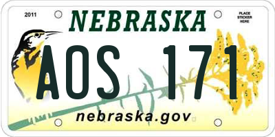 NE license plate AOS171
