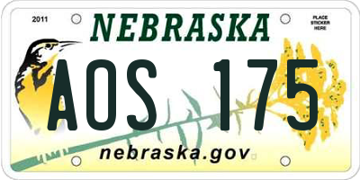 NE license plate AOS175