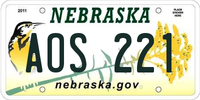 NE license plate AOS221