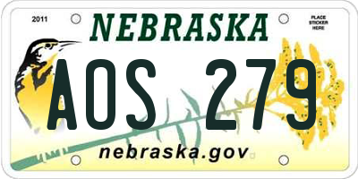 NE license plate AOS279