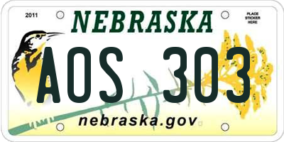 NE license plate AOS303