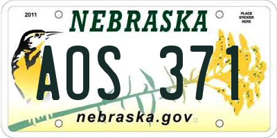 NE license plate AOS371
