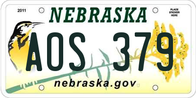 NE license plate AOS379