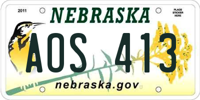 NE license plate AOS413