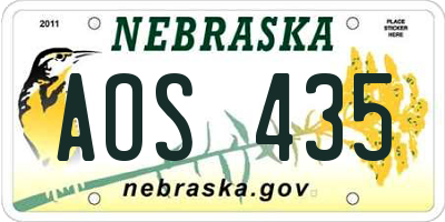 NE license plate AOS435