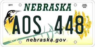 NE license plate AOS448
