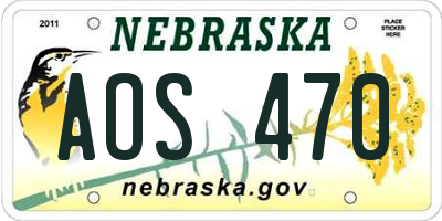 NE license plate AOS470