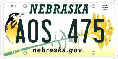 NE license plate AOS475