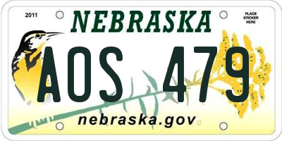 NE license plate AOS479