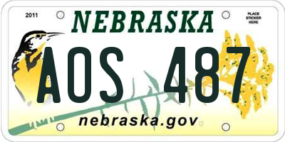 NE license plate AOS487