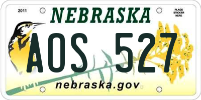 NE license plate AOS527