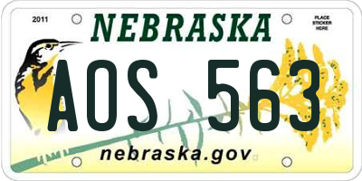 NE license plate AOS563