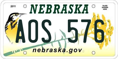 NE license plate AOS576