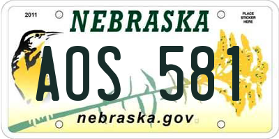 NE license plate AOS581