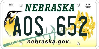 NE license plate AOS652