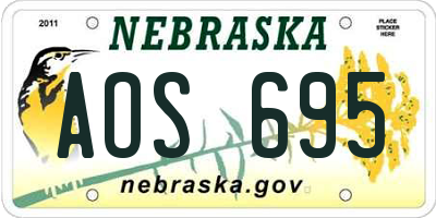NE license plate AOS695