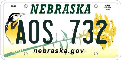 NE license plate AOS732