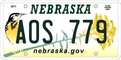 NE license plate AOS779