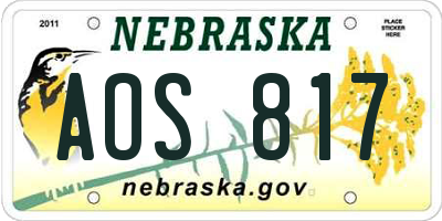 NE license plate AOS817