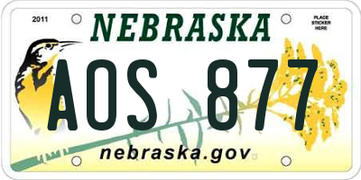 NE license plate AOS877
