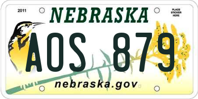 NE license plate AOS879